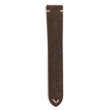 The Umberto Suede Leather Watch Strap in Dark Brown